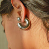 Chunky Stainless Steel Open Hoop Earrings