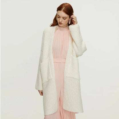 Knitted Mid Length Coat Cardigan