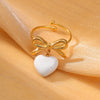 Heart Charm Stainless Steel Adjustable Ring