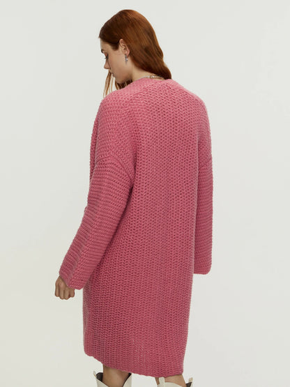 Knitted Mid Length Coat Cardigan