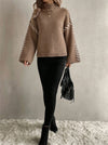 Casual Loose Knitted High Neck Sweater