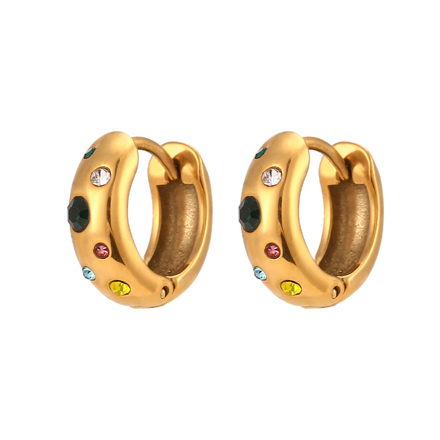 18K Gold Dip Stainless Steel Hoop Earrings