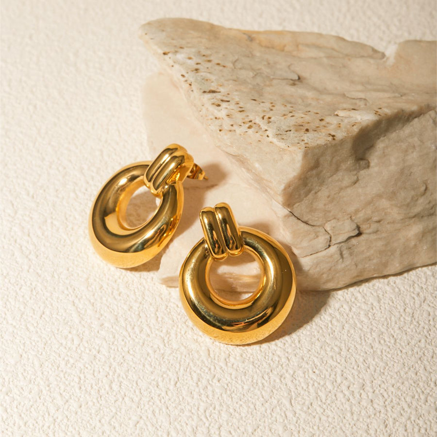 18K Gold Stainless Steel Drop Earrings