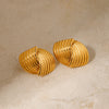 18K Gold Plated Stainless Steel Layered Stud Earrings