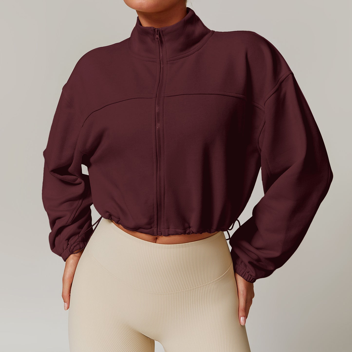 Casual Loose Collared Sweatshirt Jacket