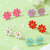 Daisy Floral Stainless Steel Stud Earrings