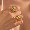 Ginkgo Leaf 18K Gold Dip Open Ring