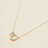 18K Gold Dipped Interlocking Circle Pendant Necklace