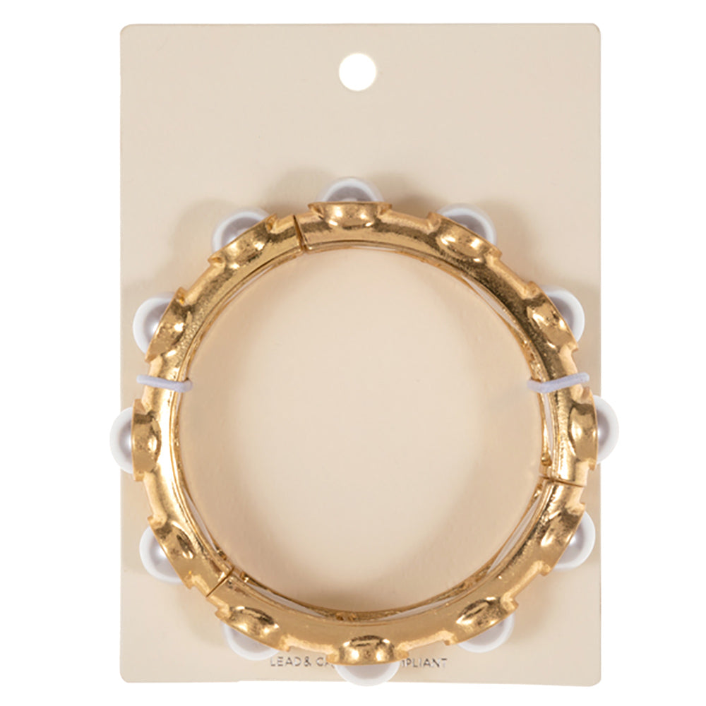 Round Pearl Pointed Stretch Bracelet