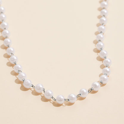 18K Gold Dipped Pearl Station Necklace