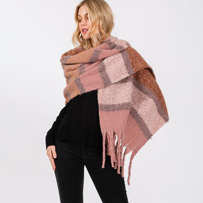 Multi Color Stripe Scarf with Fringes