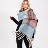 Brushed Multi Color Stripe Scarf with Fringes