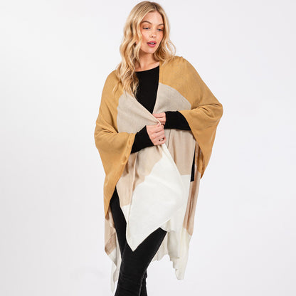 Three Tones Ruana Poncho