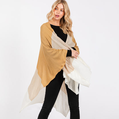 Three Tones Ruana Poncho