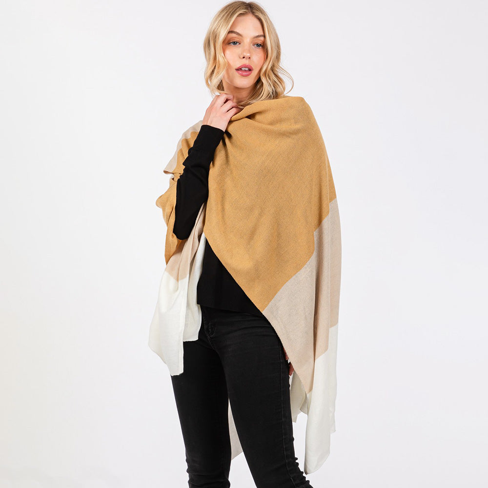 Three Tones Ruana Poncho