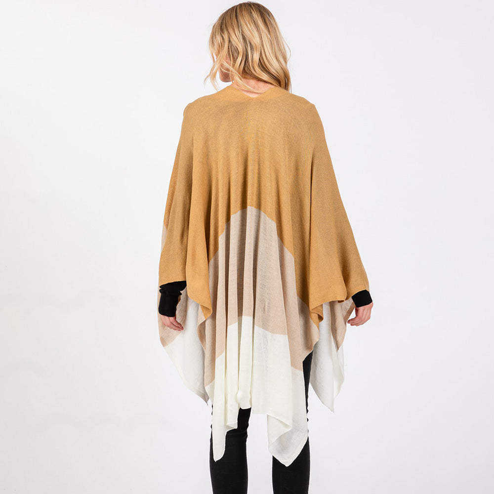 Three Tones Ruana Poncho