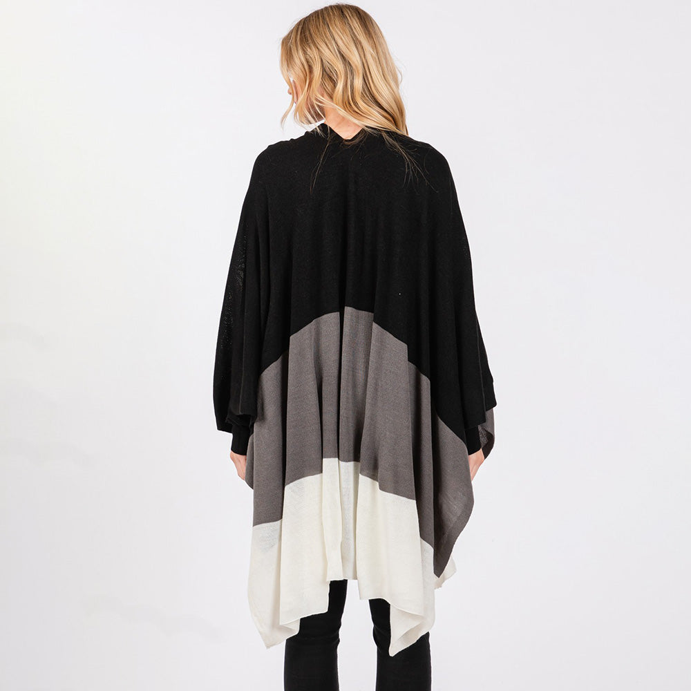 Three Tones Ruana Poncho