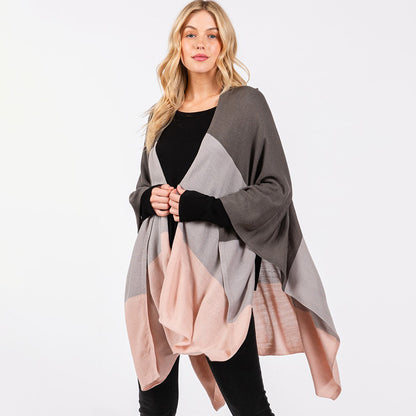 Three Tones Ruana Poncho