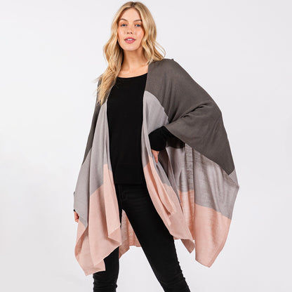 Three Tones Ruana Poncho