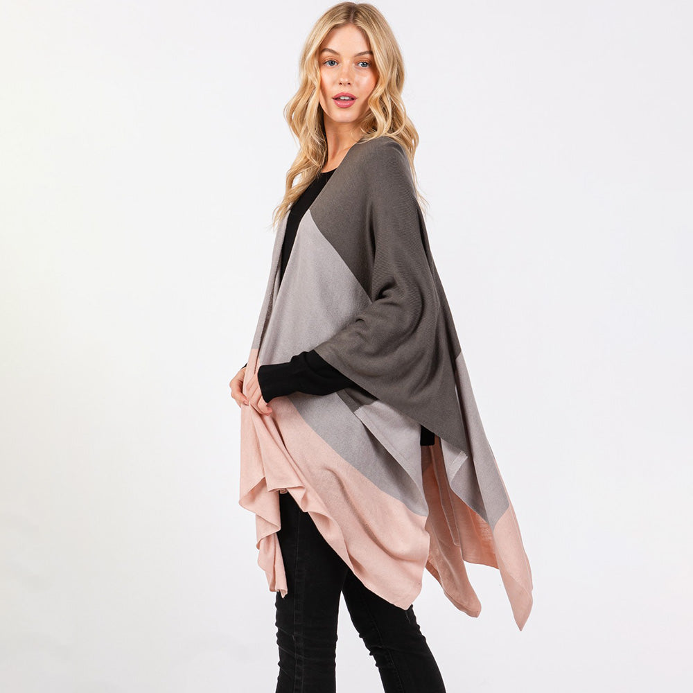 Three Tones Ruana Poncho