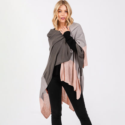 Three Tones Ruana Poncho