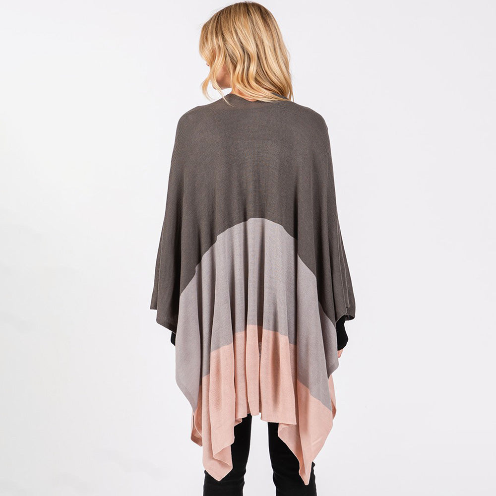 Three Tones Ruana Poncho