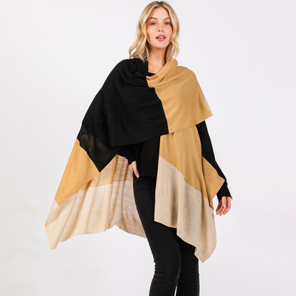 Three Tones Ruana Poncho