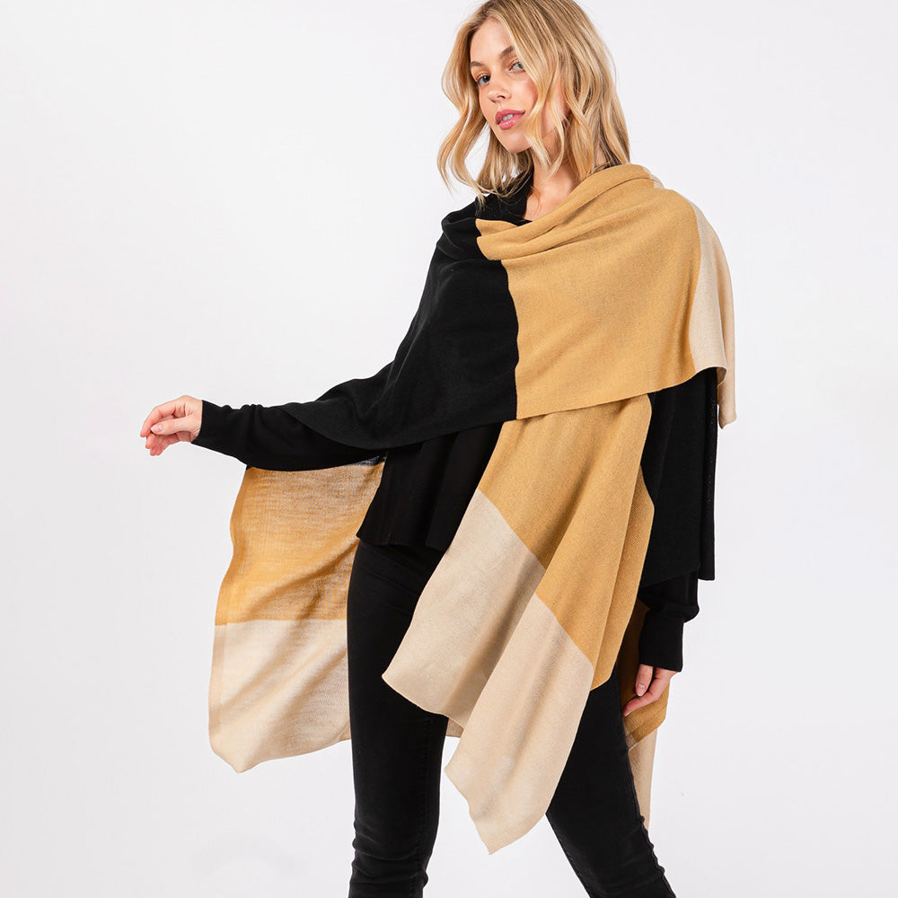 Three Tones Ruana Poncho