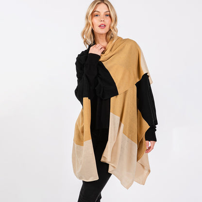 Three Tones Ruana Poncho