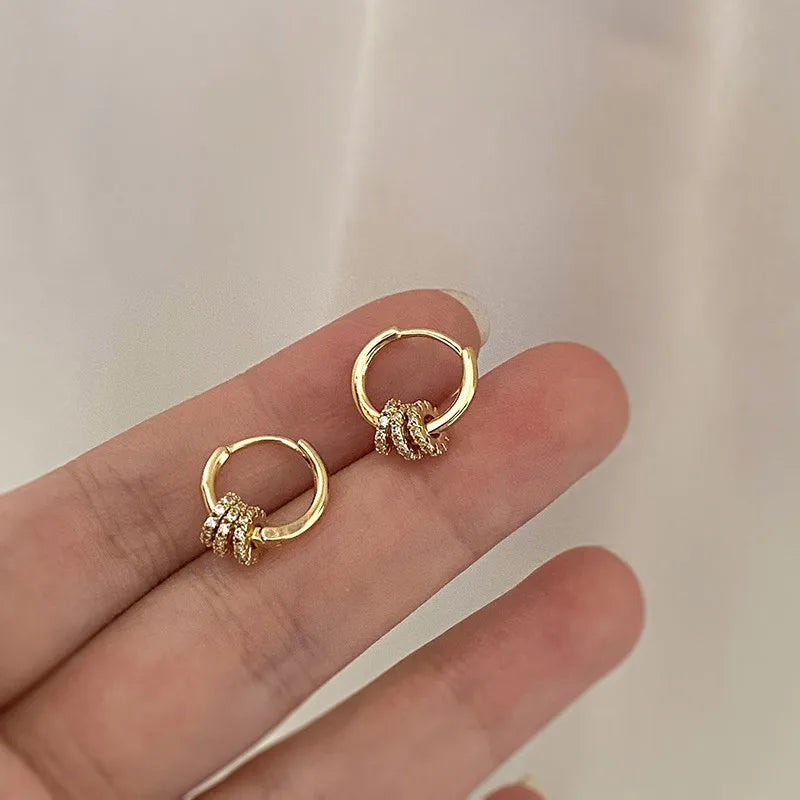 Retro Stainless Steel Hoop Earrings