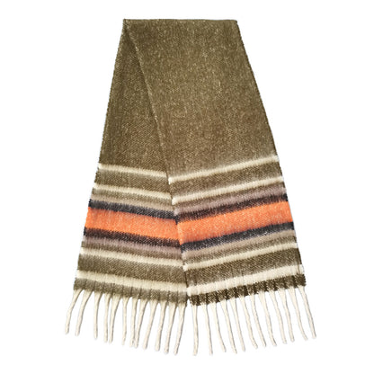 Multi Stripe Cozy Scarf with Fringe