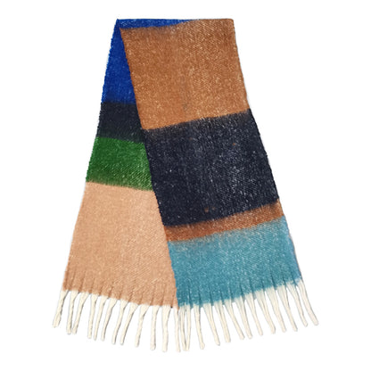 Multi Stripe Cozy Scarf with Fringe