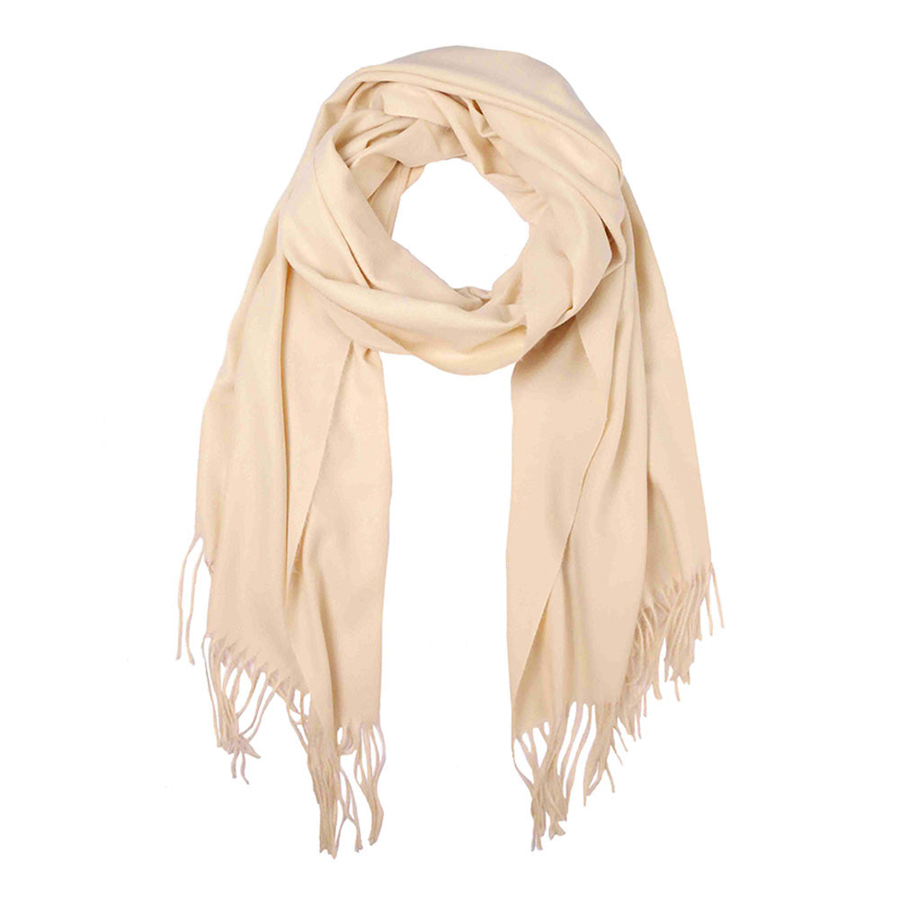 Solid Cozy Scarf with Fringe