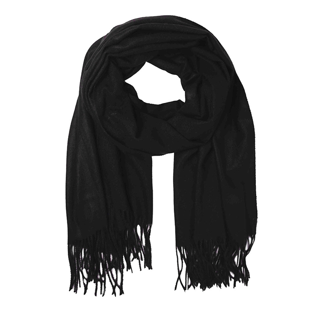 Solid Cozy Scarf with Fringe