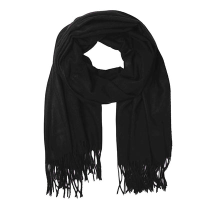 Solid Cozy Scarf with Fringe