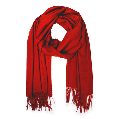 Solid Cozy Scarf with Fringe