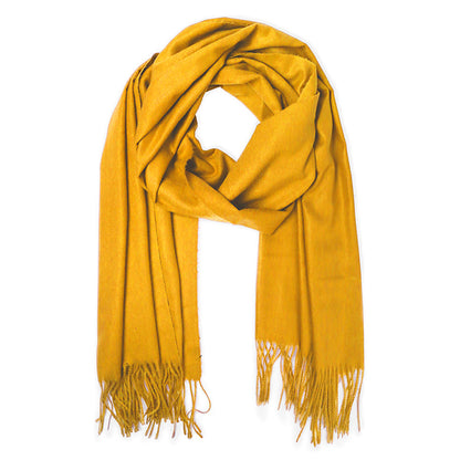 Solid Cozy Scarf with Fringe