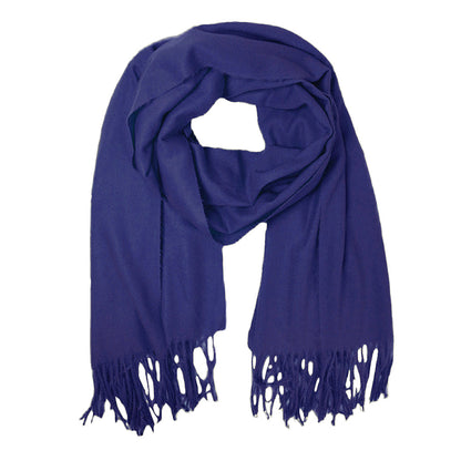 Solid Cozy Scarf with Fringe