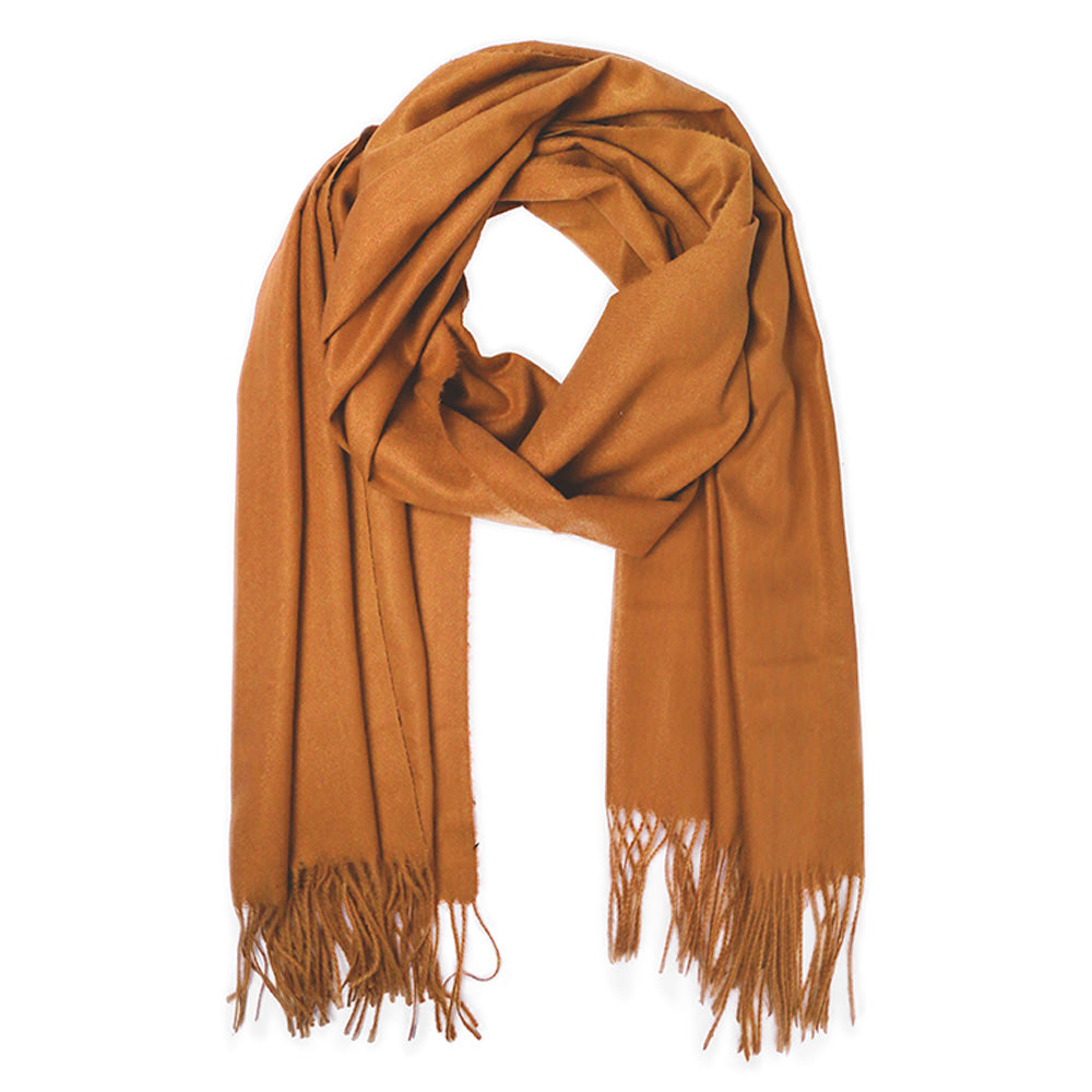 Solid Cozy Scarf with Fringe