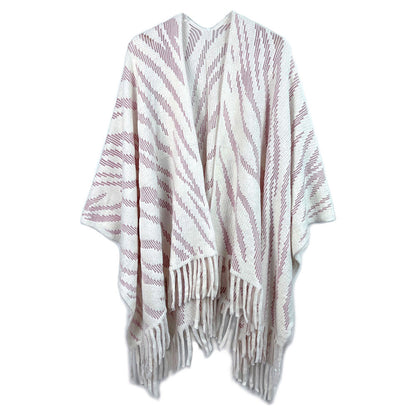 Zebra Patterned Crochet Poncho