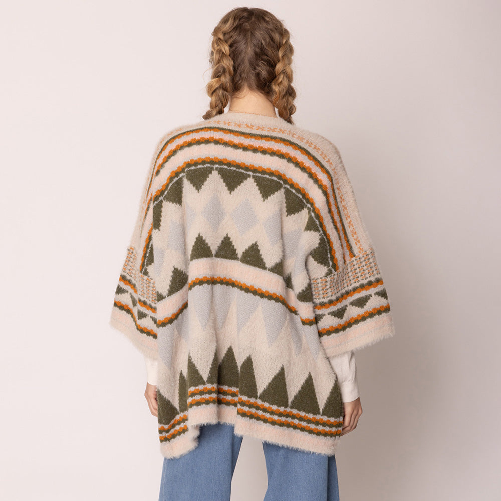 Aztec Print Thick Cardigan