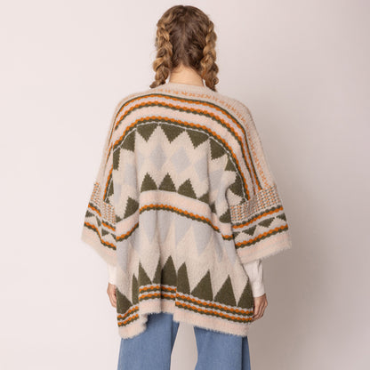 Aztec Print Thick Cardigan