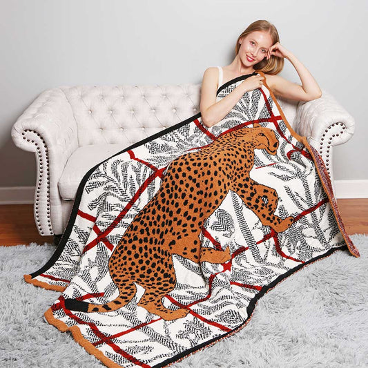 Animal & Forest Accented Cozy Throw Blanket