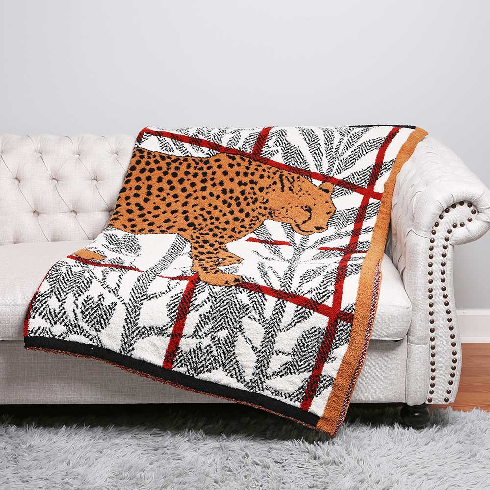 Animal & Forest Accented Cozy Throw Blanket