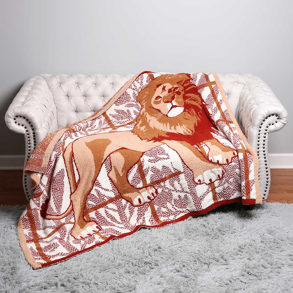 Animal & Forest Accented Cozy Throw Blanket