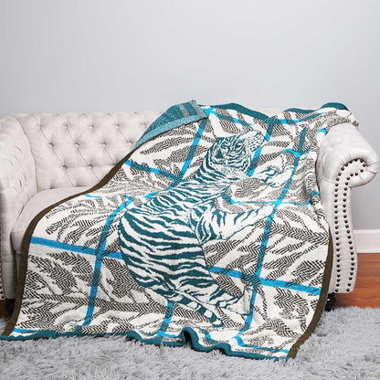 Animal & Forest Accented Cozy Throw Blanket