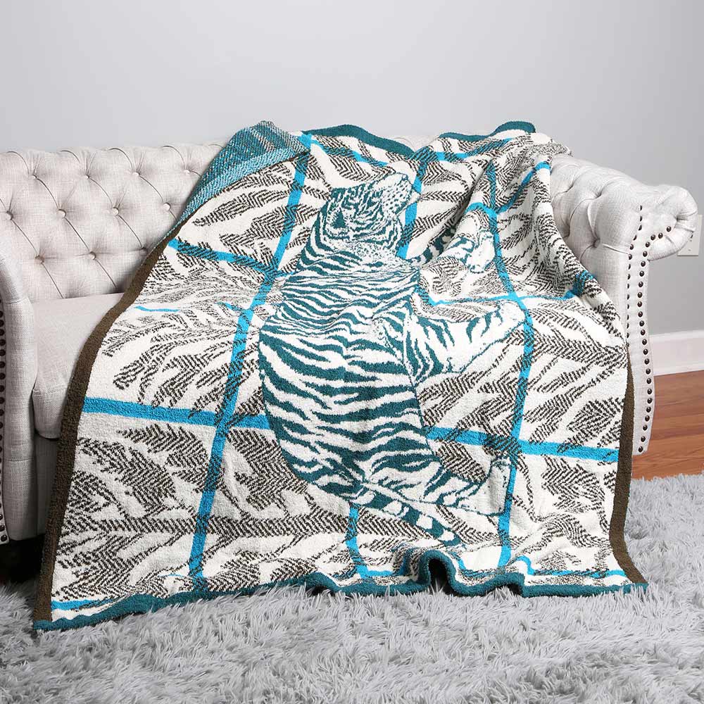 Animal & Forest Accented Cozy Throw Blanket