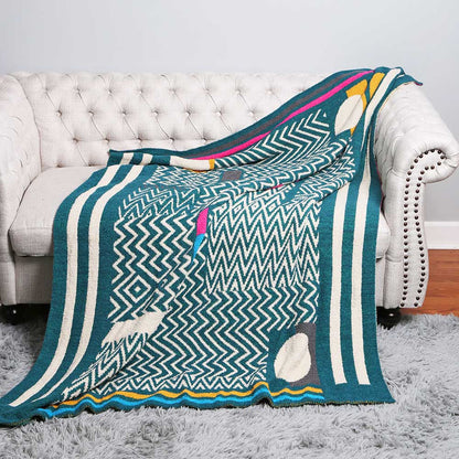 Geometric Patterned Reversible Cozy Throw Blanket