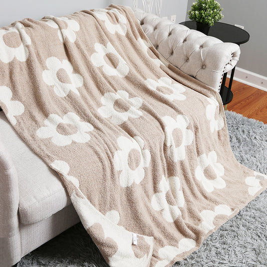 Retro Daisies Reversible Cozy Throw Blanket