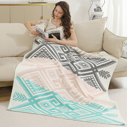 Tribal Pattern Reversible Cozy Throw Blanket